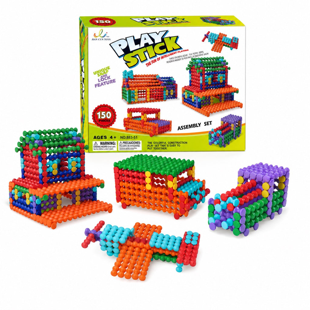 Play Stick 150-Piece Snap-and-Lock Construction Building Set