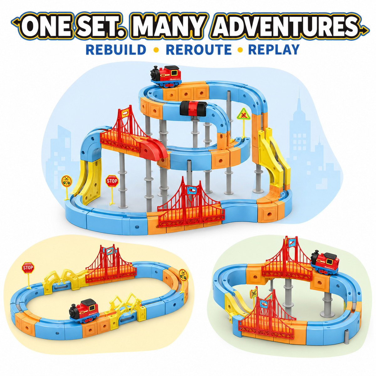 3D Magnetic Track Car STEM Toy Set 88 Pcs for Kids Ages 3+
