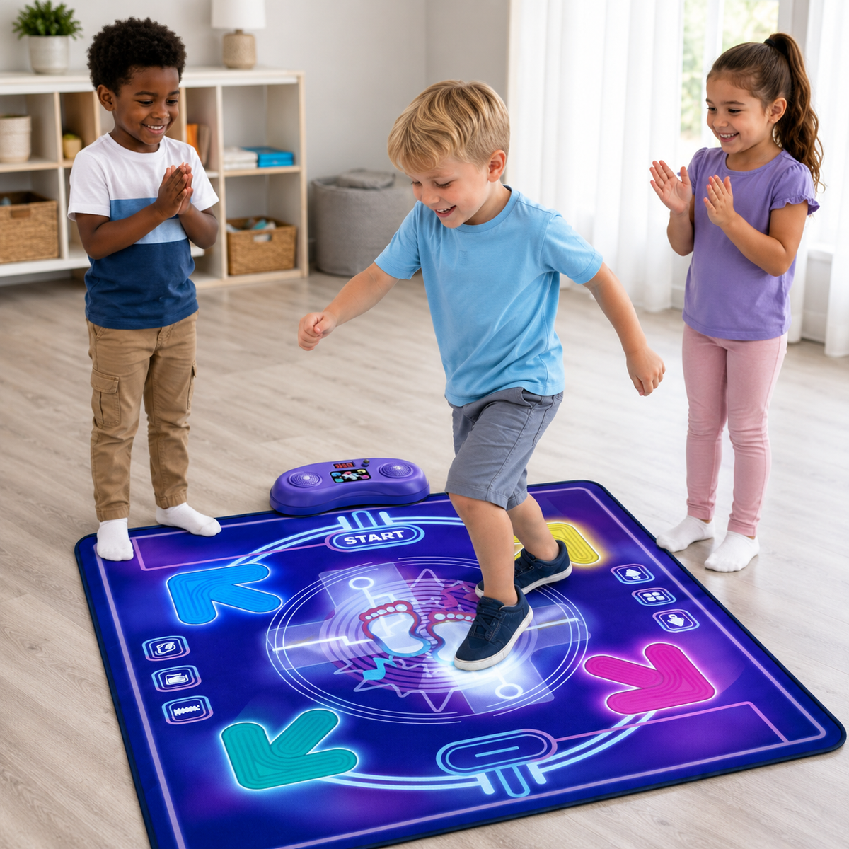 Kids Bluetooth Dance Mat with 4 Play Modes and Light-Up Arrows, Ages 3+