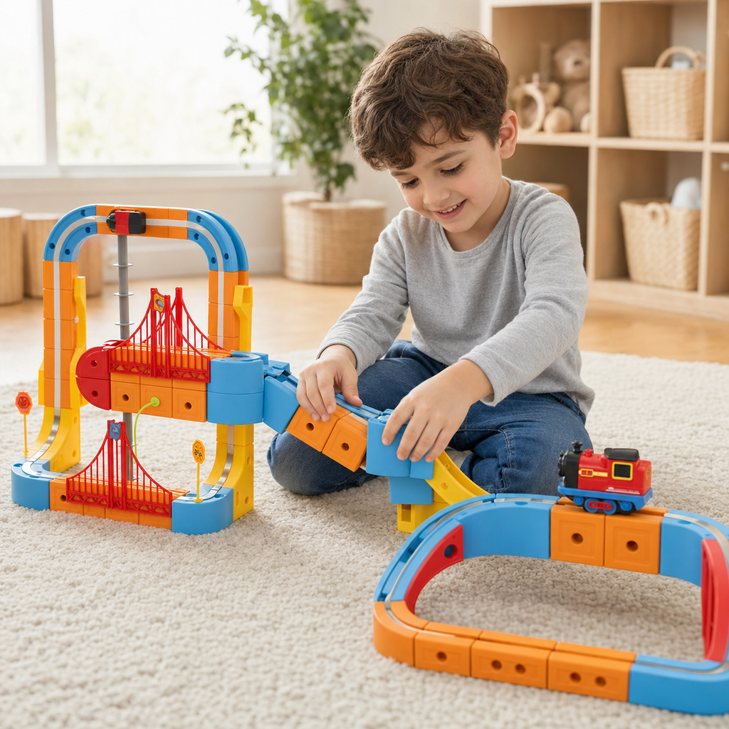 3D Magnetic Track Car STEM Toy Set 88 Pcs for Kids Ages 3+