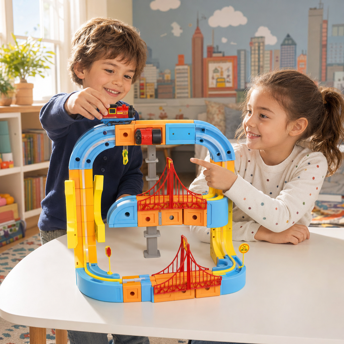 3D Magnetic Track Car STEM Toy Set 88 Pcs for Kids Ages 3+