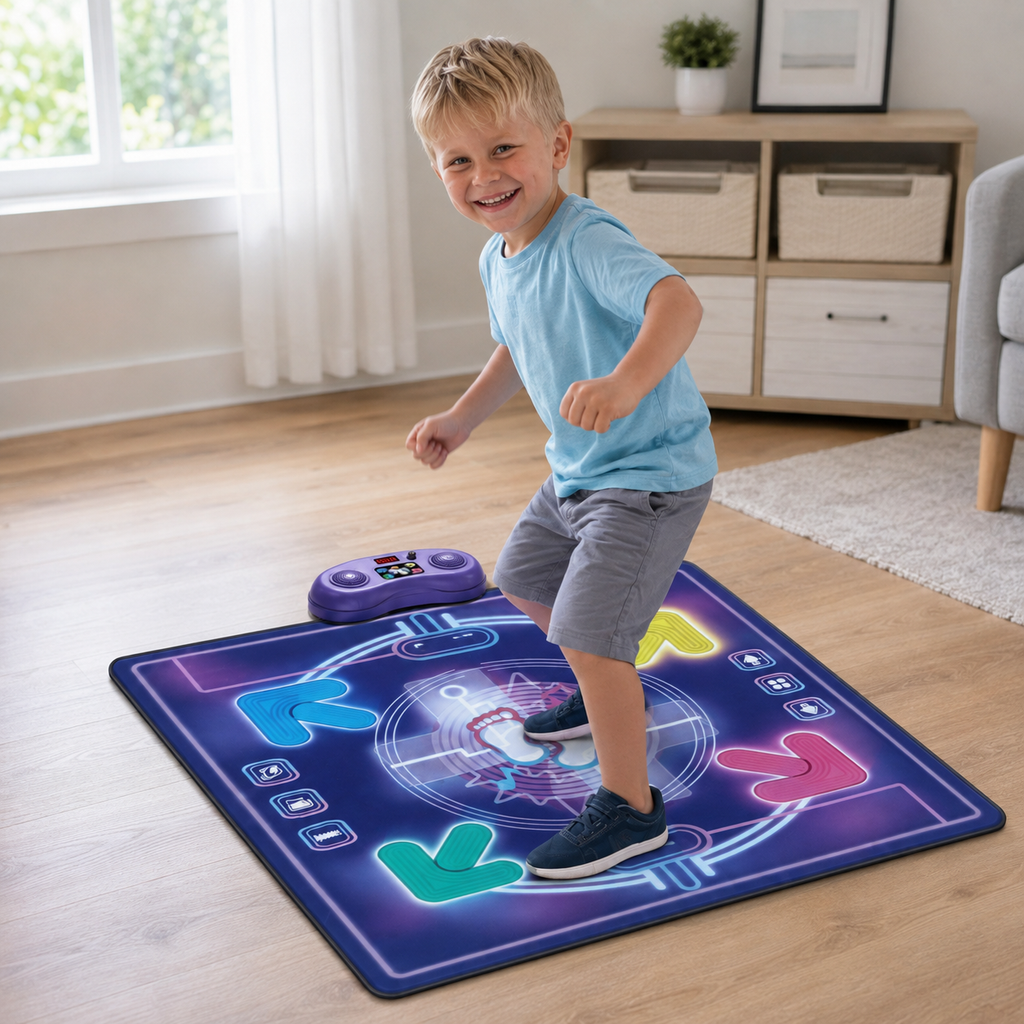 Kids Bluetooth Dance Mat with 4 Play Modes and Light-Up Arrows, Ages 3+