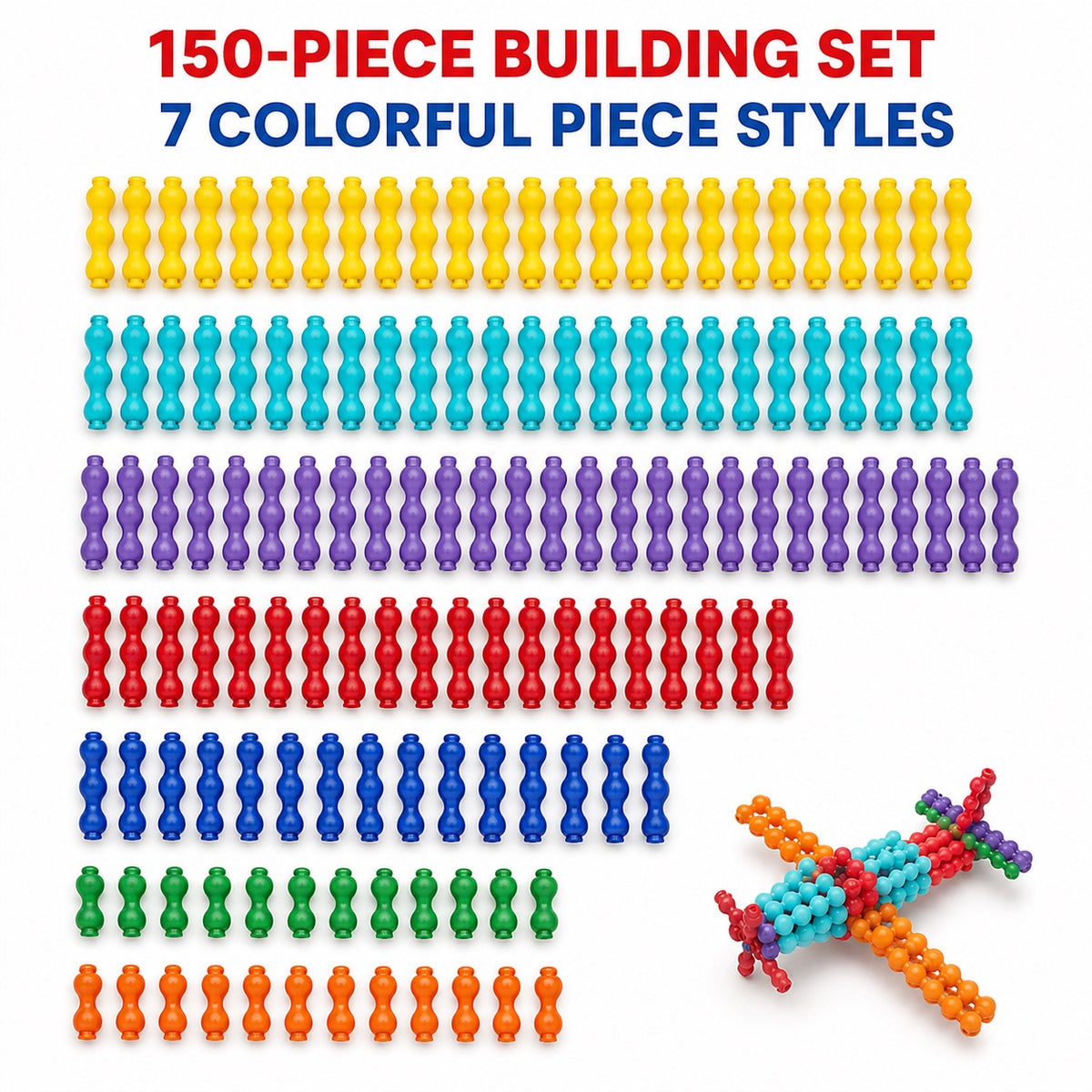 Play Stick 150-Piece Snap-and-Lock Construction Building Set