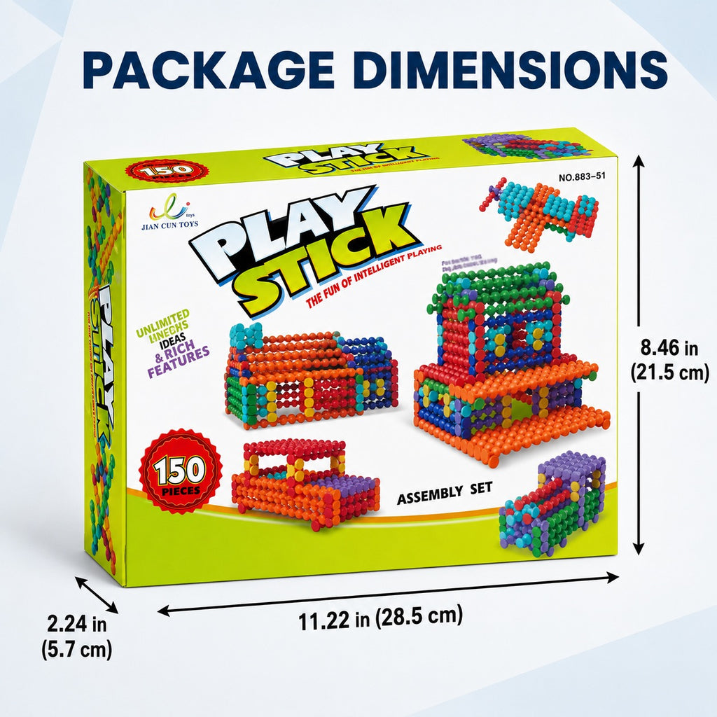 Play Stick 150-Piece Snap-and-Lock Construction Building Set