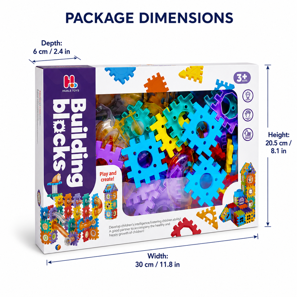 Kids Interlocking Blocks & Marble Run Set, 110 Pieces, Ages 3+