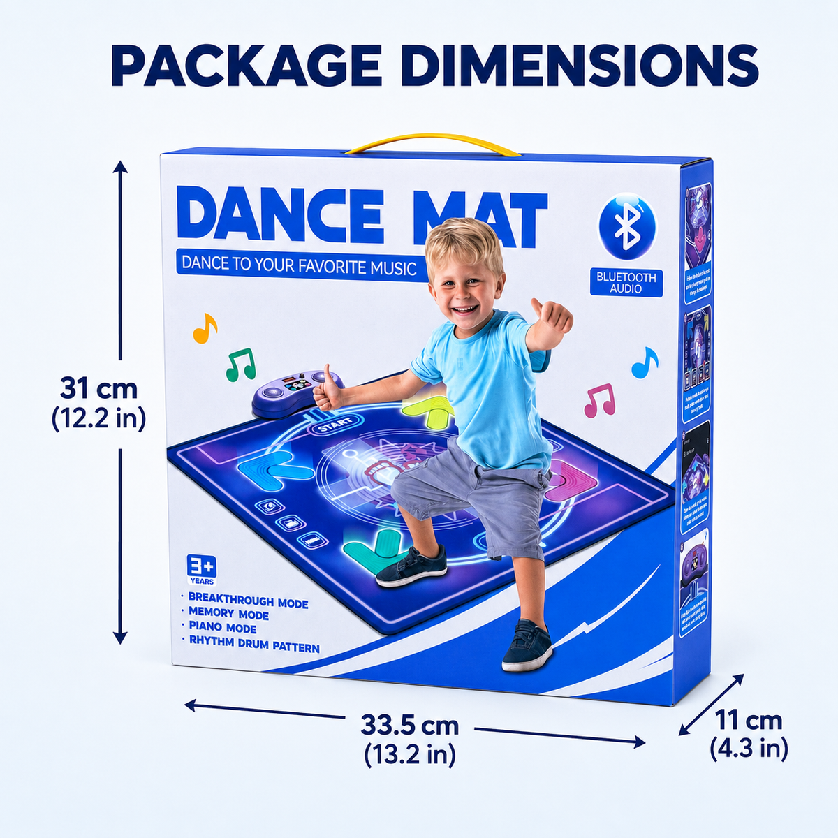 Kids Bluetooth Dance Mat with 4 Play Modes and Light-Up Arrows, Ages 3+