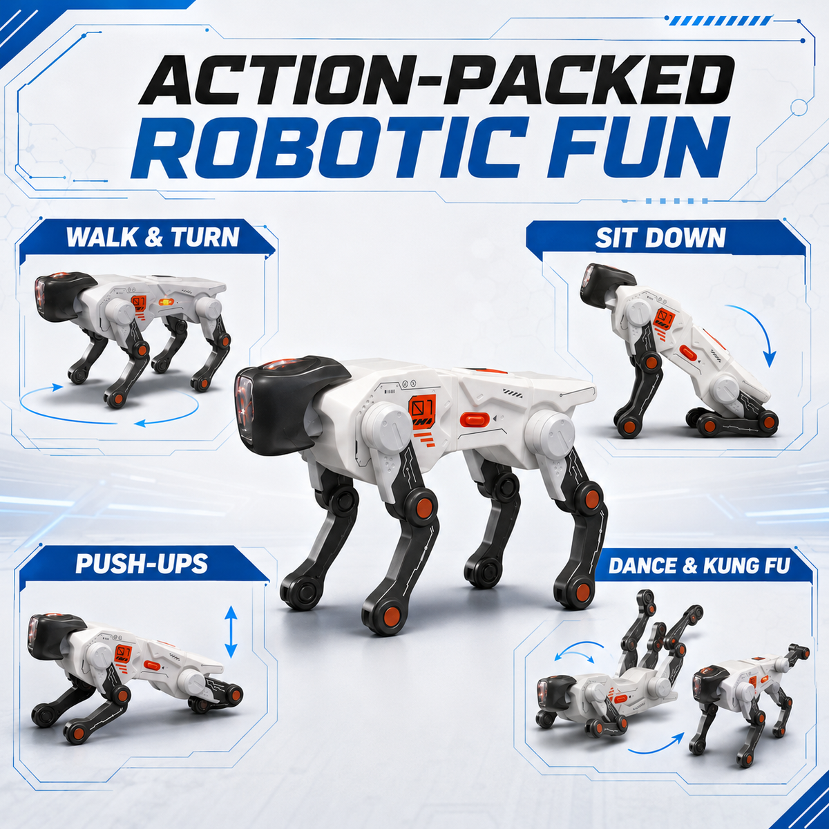 AI RC Robot Dog with Programmable Actions & Stunts, Ages 8+
