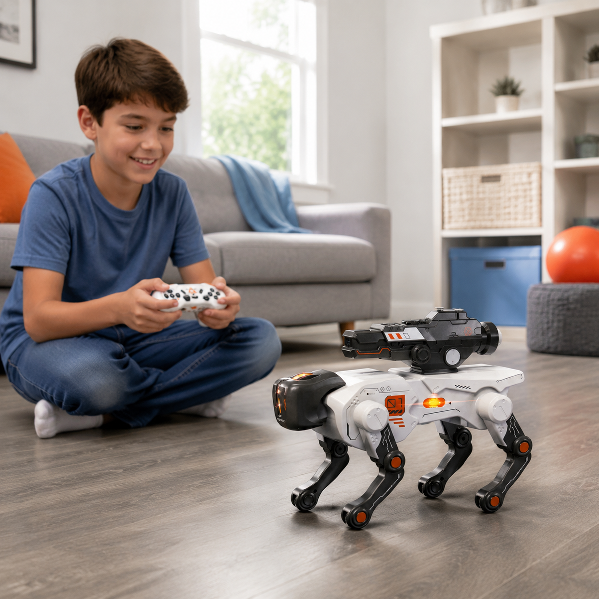 AI RC Robot Dog with Water Ball Launcher & Programmable Actions, Ages 8+