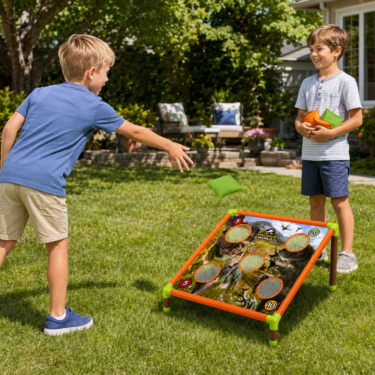 Dinosaur Bean Bag Toss Game for Kids – Indoor & Outdoor, Ages 3+
