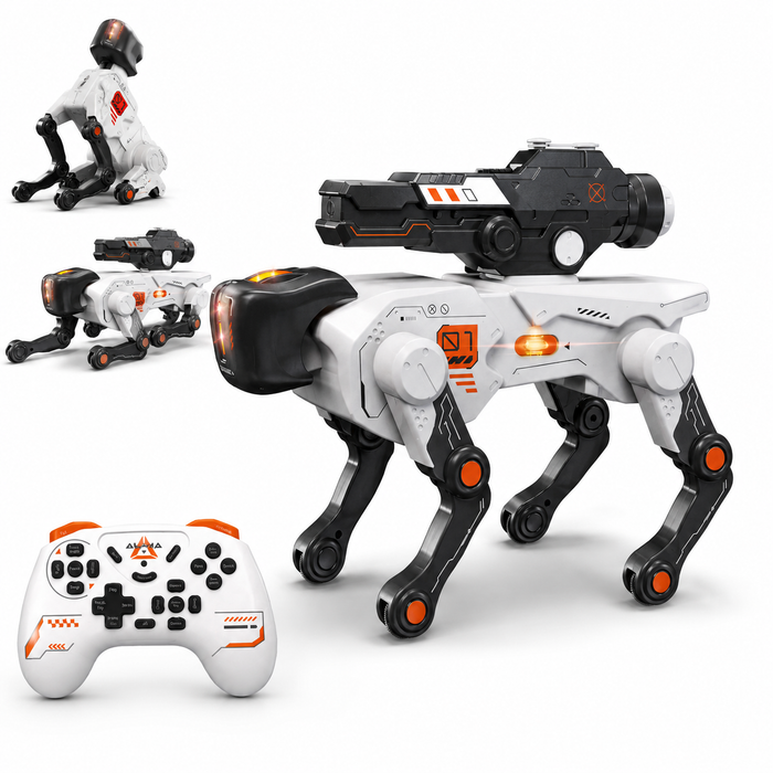 AI RC Robot Dog with Water Ball Launcher & Programmable Actions, Ages 8+