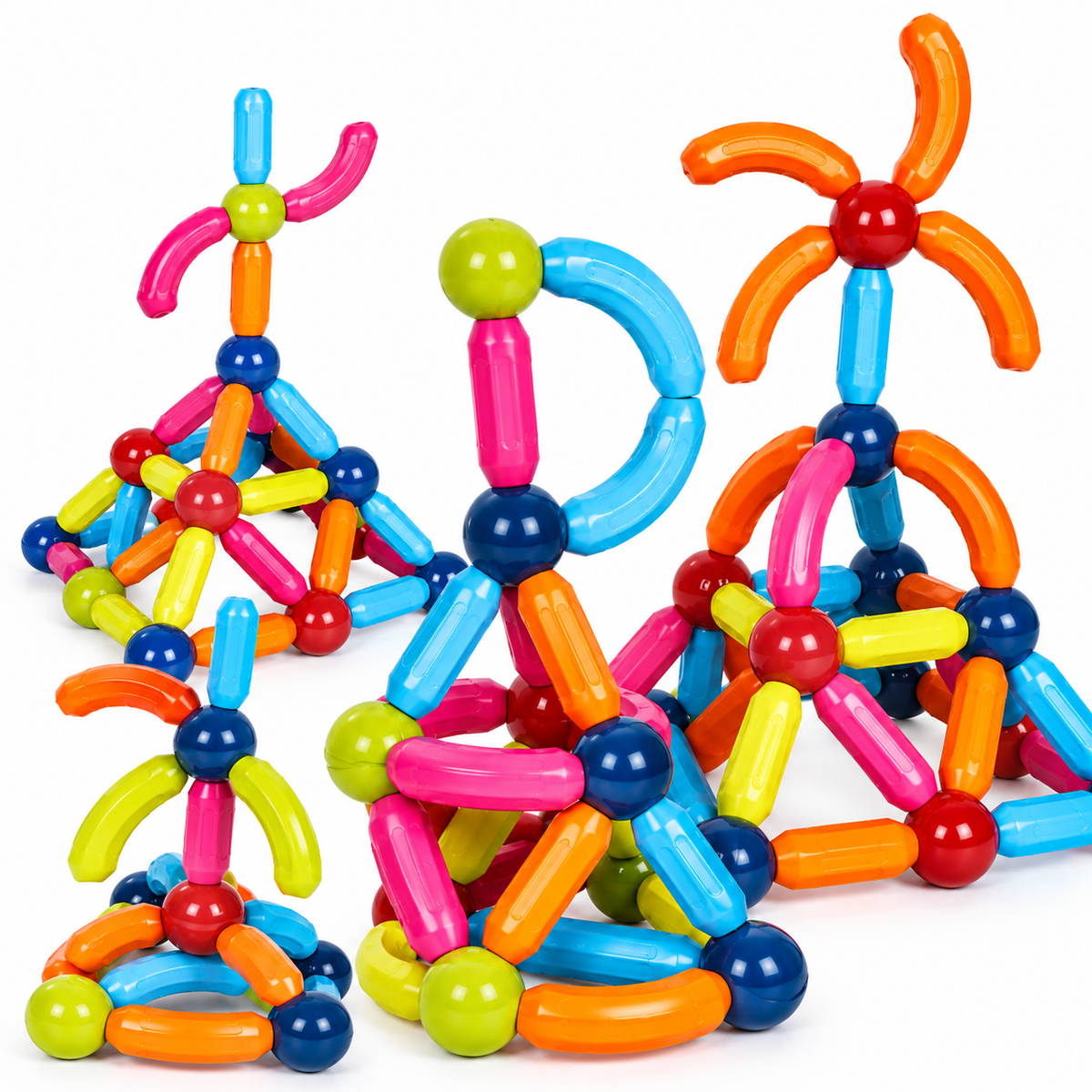 Magnetic Sticks Building Set for Kids, 84-Piece STEM Toy, Ages 3+