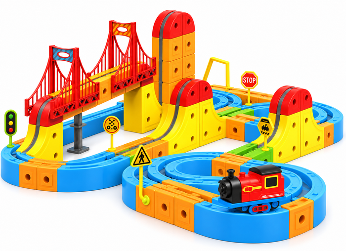 3D Magnetic Track Car STEM Toy Set, 155 Pcs, Kids Ages 3+