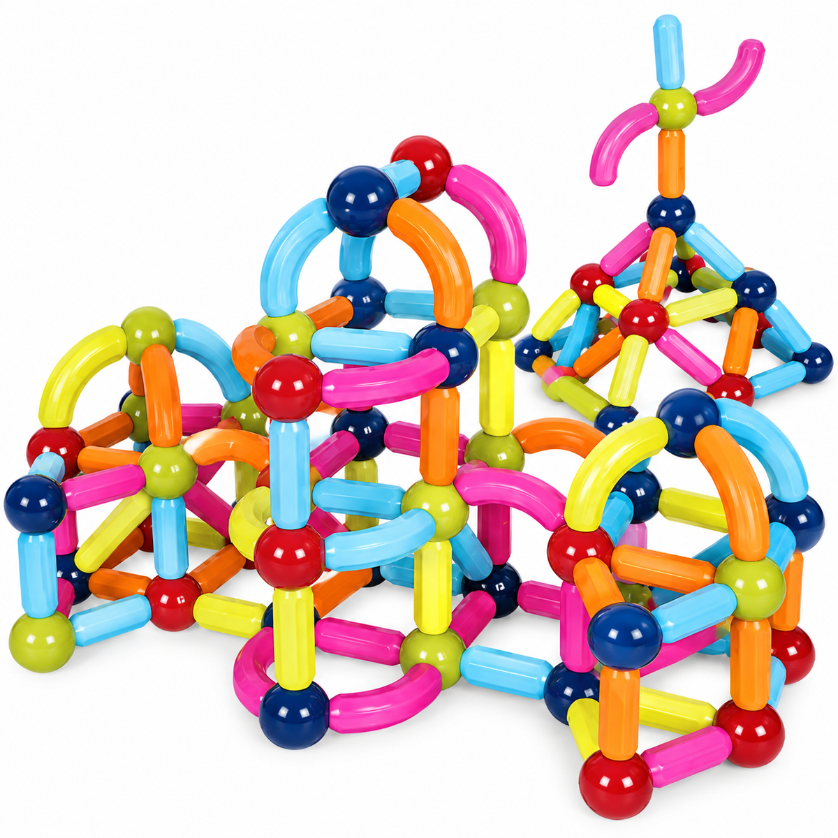 Magnetic Sticks Building Set for Kids, 106-Piece STEM Toy, Ages 3+