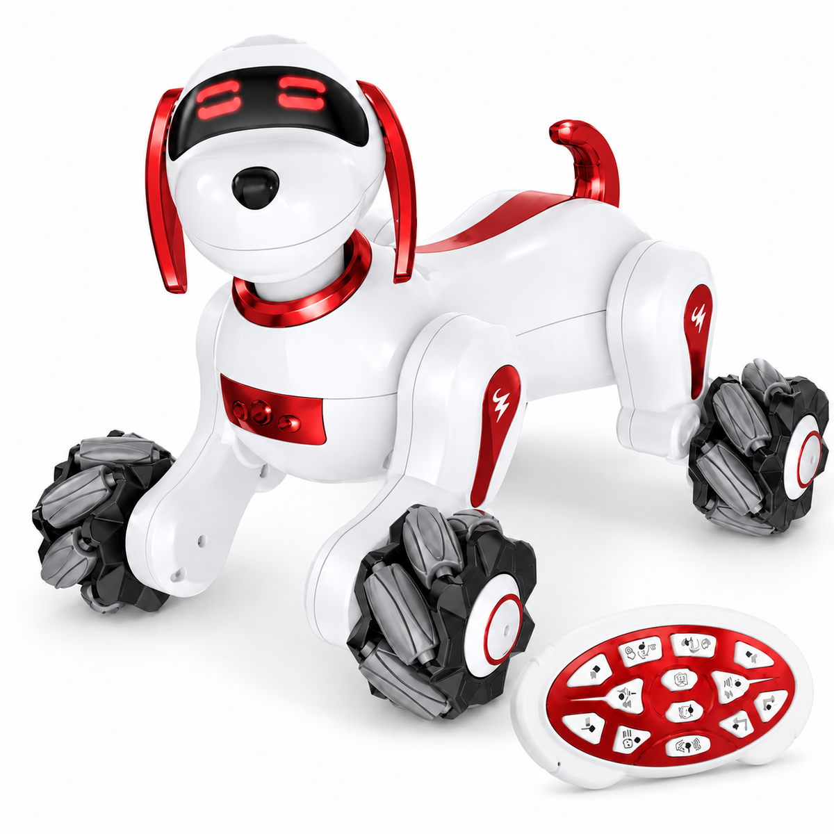 Smart RC Robot Dog with Touch Sensor, Music, Lights & 360° Spins, Ages 6+