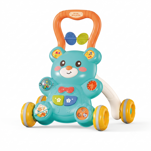 2-in-1 Bear Baby Walker & Activity Table with Lights & Sounds 0M+