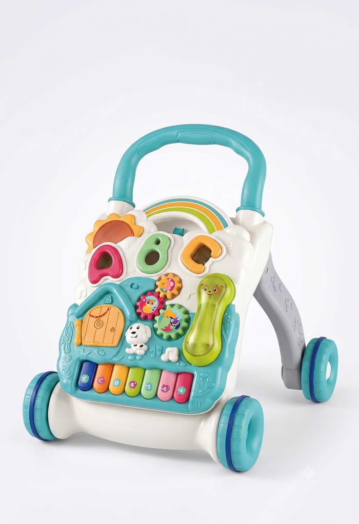 4-in-1 Musical Baby Walker & Learning Table- Blue, 6M+