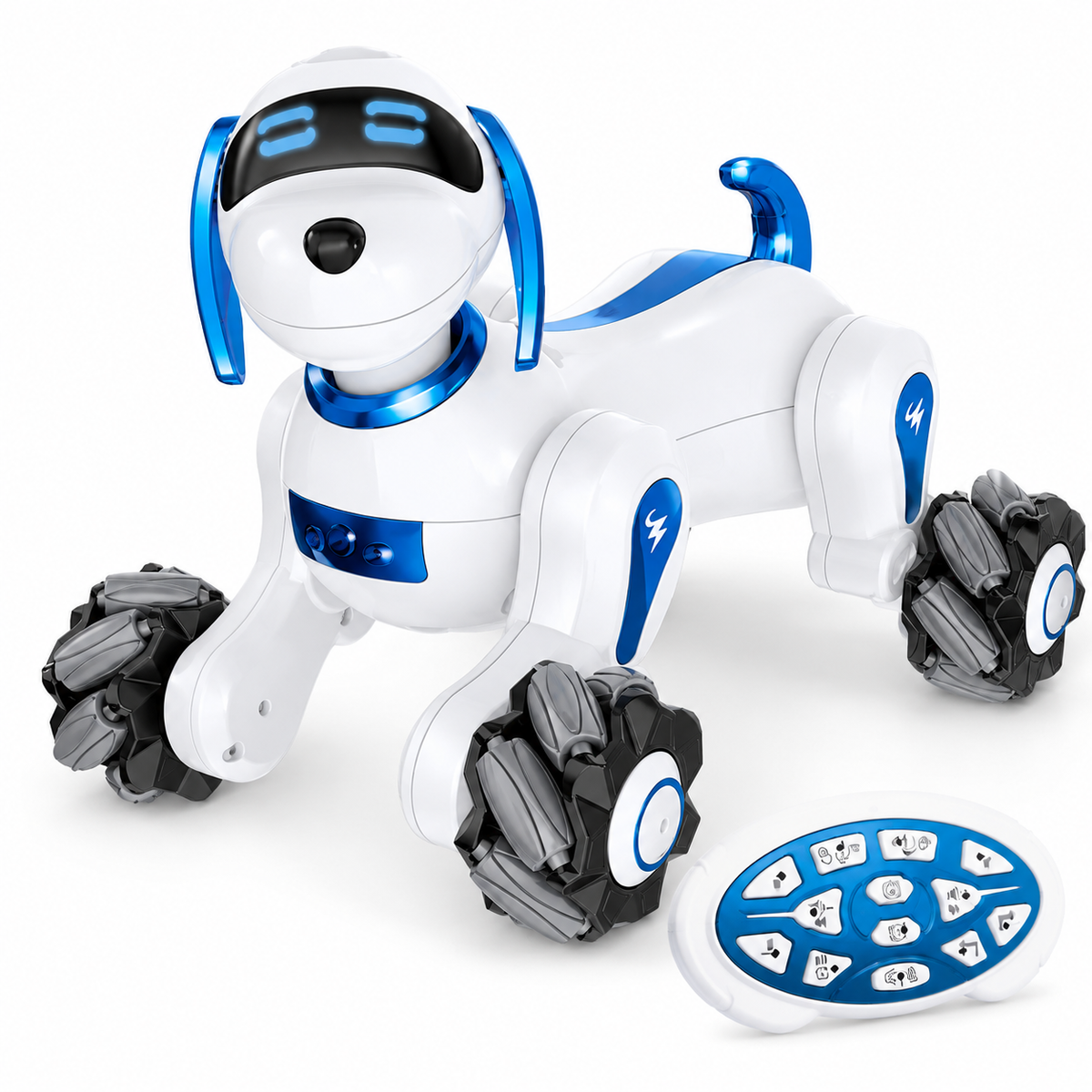 Smart RC Robot Dog with Touch Sensor, Music, Lights & 360° Spins, Ages 6+