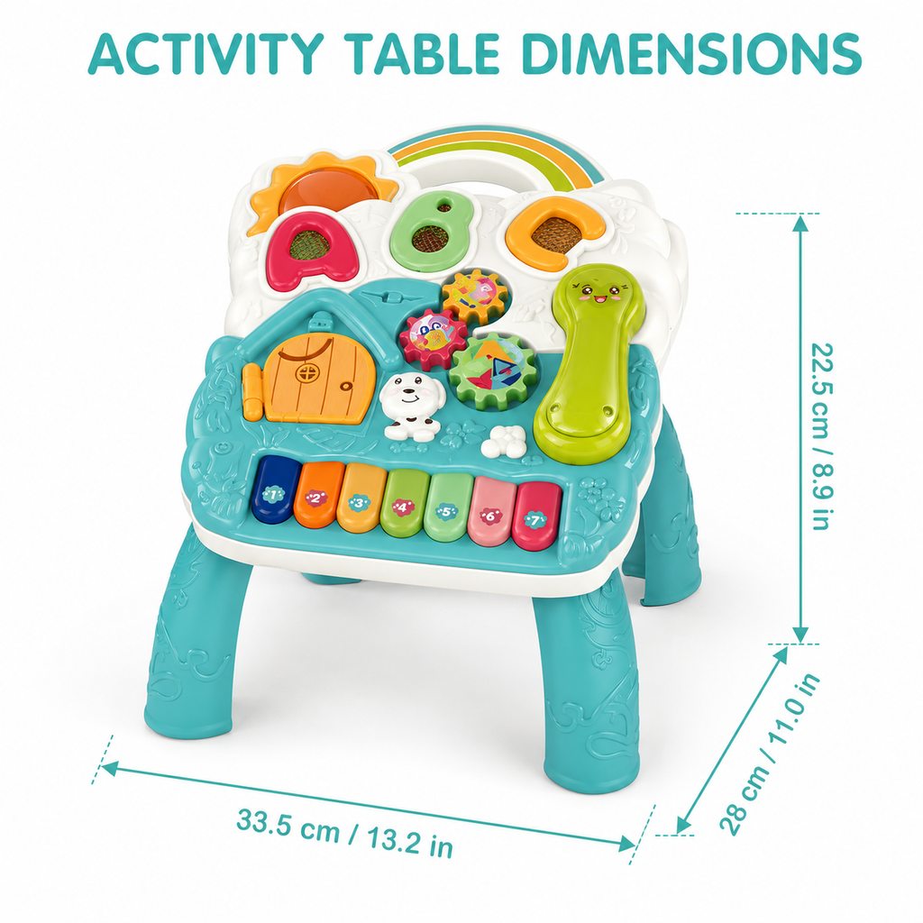 4-in-1 Musical Baby Walker & Learning Table- Blue, 6M+