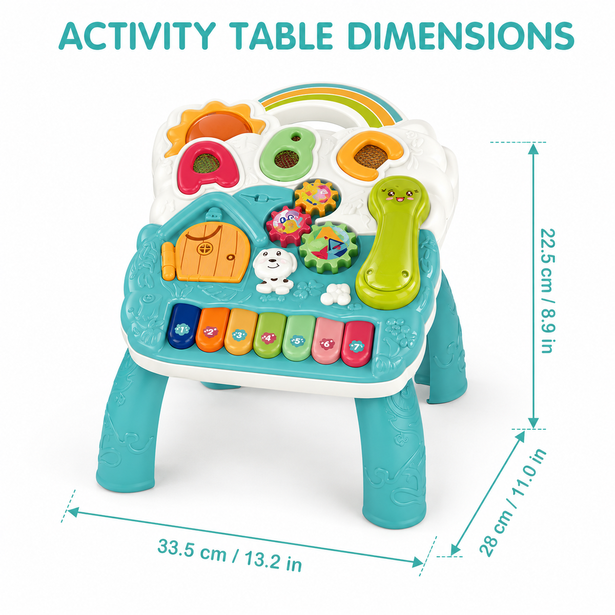 4-in-1 Musical Baby Walker & Learning Table- Blue, 6M+