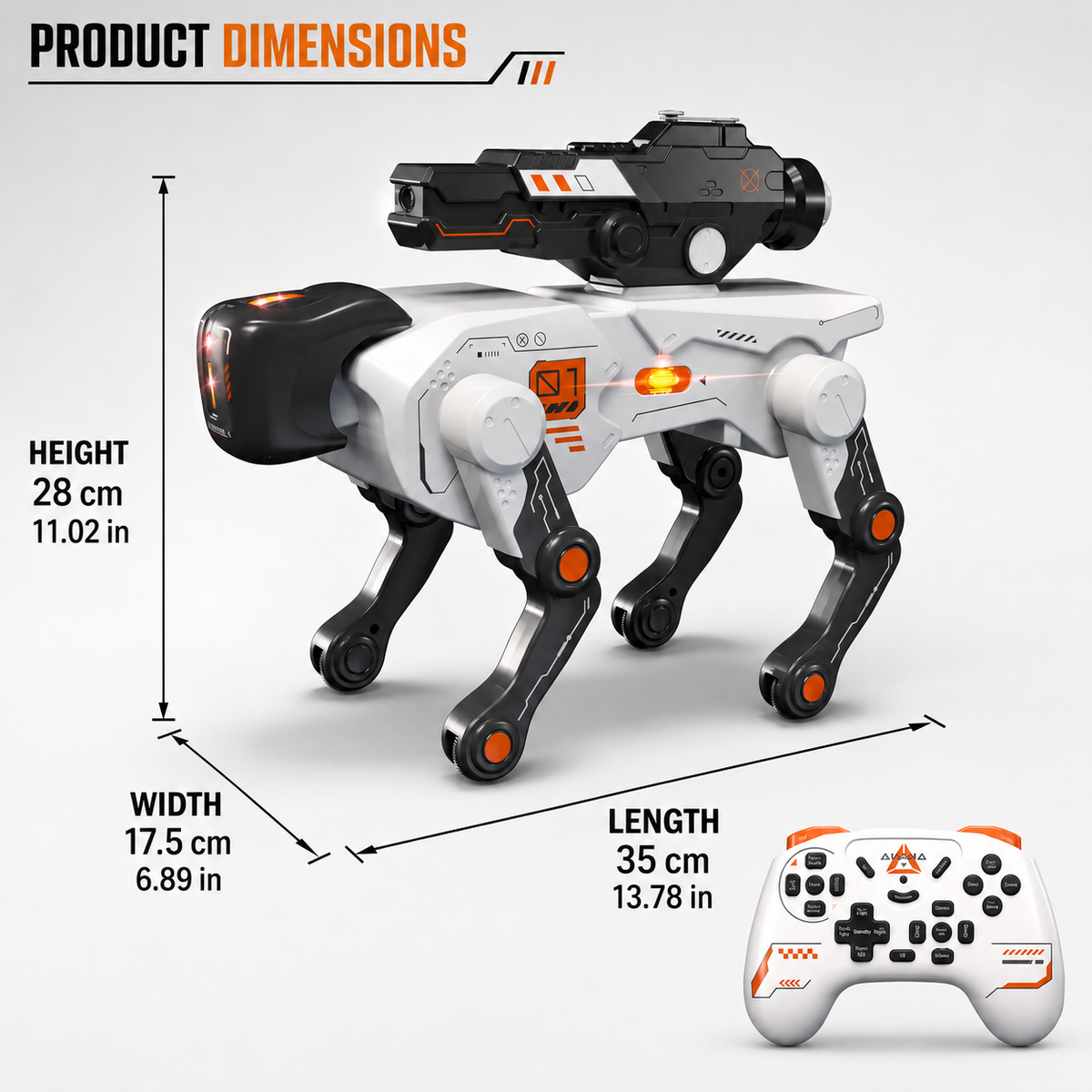 AI RC Robot Dog with Water Ball Launcher & Programmable Actions, Ages 8+