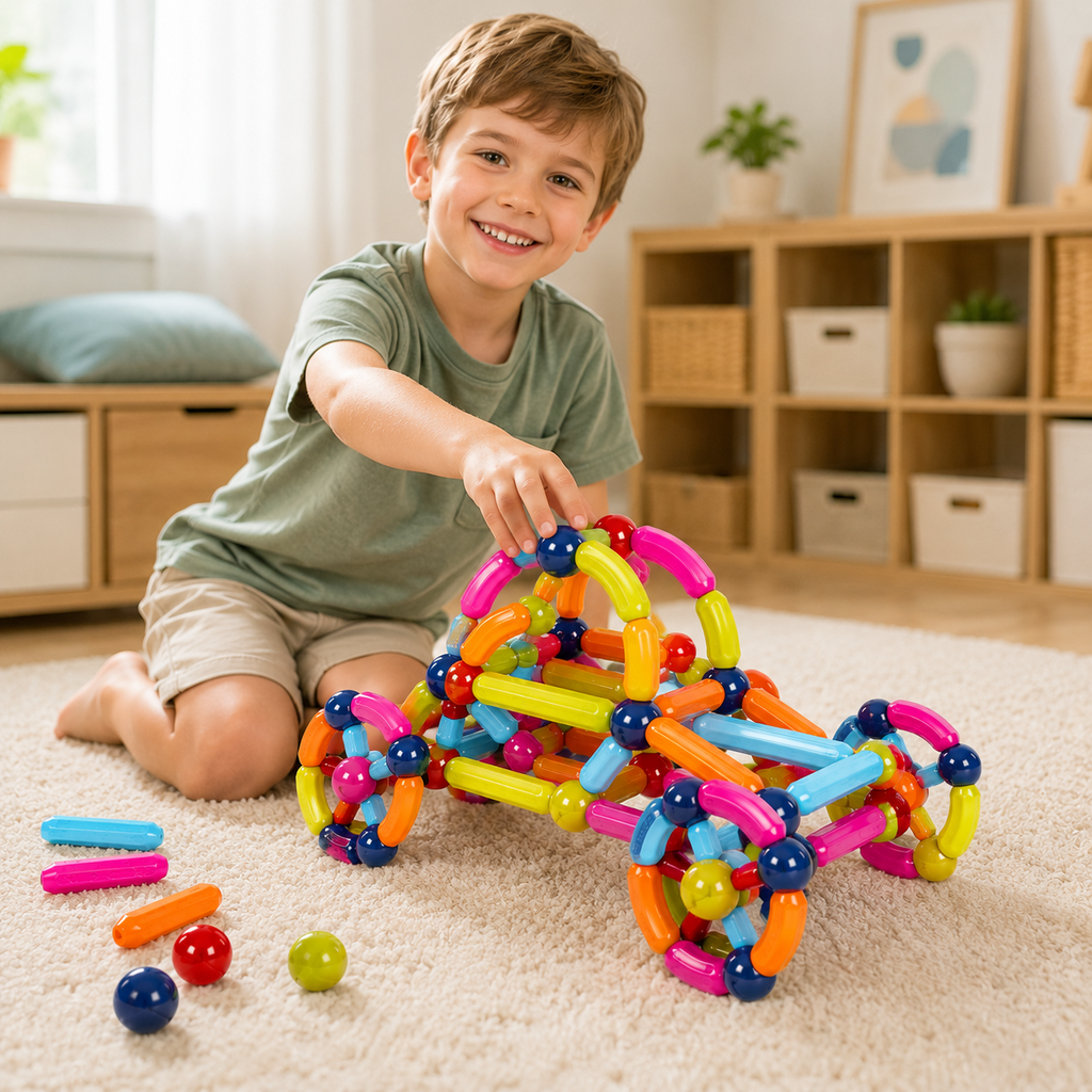Magnetic Sticks Building Set for Kids, 106-Piece STEM Toy, Ages 3+
